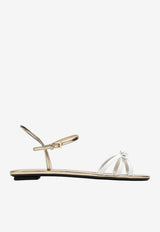 Prada Strappy Leather Sandals with Bow White 1X410O0052ABO/T_PRADA-F0009