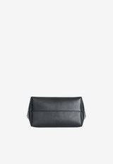 The Row Terrasse Hammered Leather Top Handle Bag Black W2027-L97-BLACK