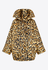 Alaïa Layered Ocelot-Print Twill Coat Brown AA9M1160W171CCO/S_ALAIA-954