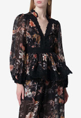 Zimmermann Carousel Lace Peplum Blouse Multicolor 7997TS263LI/S_ZIMM-BS