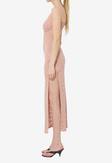 Marine Serre Moon Devore Semi-Sheer Midi Dress Pink WDR460ACKN-I0545-PK00