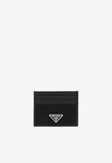 Prada Triangle Logo Saffiano Leather Cardholder Black 2MC0252DMH/T_PRADA-F0002