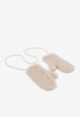 Max Mara Ombrat Teddy Mittens Beige 2614561041600MXAOMBR_001