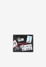 Mail Stamps Cash Square Wallet