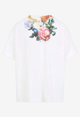 Floral V-neck T-shirt