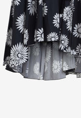 Floral Print Plated Maxi Dress