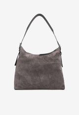 Belted Suede Hobo Bag