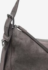 Belted Suede Hobo Bag