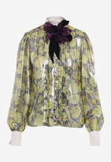 Après L’hiver Poppies Print Lurex Blouse
