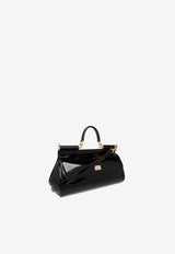 Dolce & Gabbana Medium Sicily Patent Leather Handbag Black BB7117 A1037-80999