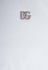 Dolce & Gabbana Embellished DG Logo T-shirt White F8N08Z G7B3U-W0800