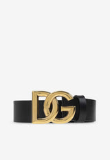 Dolce & Gabbana DG Logo Leather Belt Black BC4644 AX622-8E831