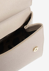 Dolce & Gabbana Small Sicily Dauphine Leather Top Handle Bag White BB6003 A1001-80414