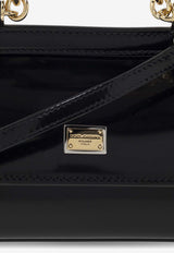 Dolce & Gabbana Mini Sicily Polished Leather Top Handle Bag Black BB7116 A1037-80999