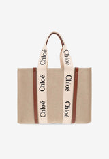 Chloé Large Woody Tote Bag Beige CHC22AS382 I26-90U