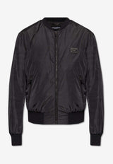Dolce & Gabbana Logo Plaque Bomber Jacket Black G9ABPT G7F2J-N0000