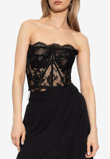 Dolce & Gabbana Sheer Floral Lace Corset Top Black F72X4T HLMQJ-N0000