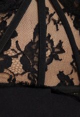 Dolce & Gabbana Sheer Floral Lace Corset Top Black F72X4T HLMQJ-N0000