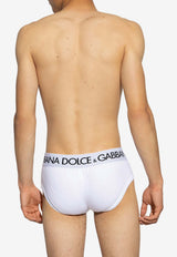 Dolce & Gabbana Logo Waistband Briefs - Set of 2 White M9D69J ONN97-W0800