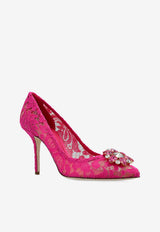 Dolce & Gabbana Bellucci 90 Taormina Lace Pumps Pink CD0101 AL198-80422