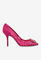Dolce & Gabbana Bellucci 90 Taormina Lace Pumps Pink CD0101 AL198-80422