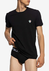 Dolce & Gabbana Emblem and Laurel Logo Patch T-shirt Black M8C03J ONN94-N0000