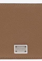 Dolce & Gabbana Logo Plaque Grained Leather Bi-Fold Wallet Brown BP1321 AG219-8M417