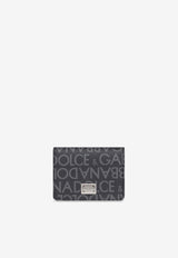 Dolce & Gabbana Logo Jacquard B-Fold Wallet Black BP1643 AJ705-8B969