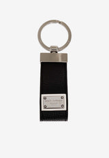 Dolce & Gabbana Logo Plaque Leather Keyring Black BP1371 AG219-80999