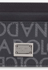 Dolce & Gabbana Logo Plaque Leather Cardholder Gray BP0330 AJ705-8B969