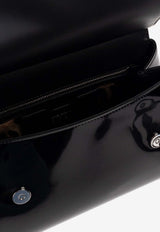 Dolce & Gabbana Large Sicily Polished Leather Handbag Black BB6002 AI413-80999