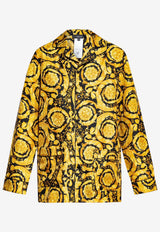 Barocco-Print Silk Pajama Top