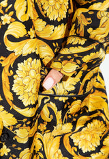 Barocco-Print Silk Pajama Top