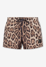 Dolce & Gabbana Leopard Print Swim Shorts Brown M4E46T ONO07-HY13M