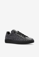 Dolce & Gabbana Portofino Coated Canvas Low-Top Sneakers Gray CS1772 AN237-8B969