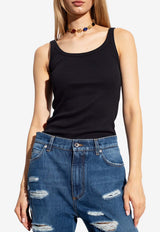 Dolce & Gabbana Ribbed Knit Tank Top Black F8U09T FU7AV-N0000