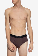 Tom Ford Logo Waistband Briefs Brown T4LC11040 0-206