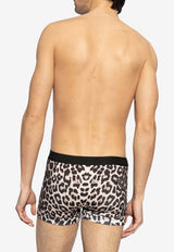Tom Ford Animal Print Logo Boxers Cream T4LC31720 0-278