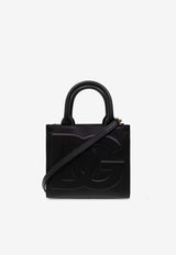 Dolce & Gabbana Embossed DG Logo Leather Shoulder Bag Black BB7479 AW576-80999