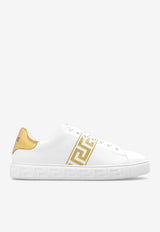 Versace Greca Lurex Low-Top Sneakers White 1014460 1A00776-2W110
