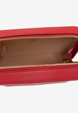 Dolce & Gabbana Embossed DG Logo Zip Shoulder Bag Red BB7289 AW576-8X052