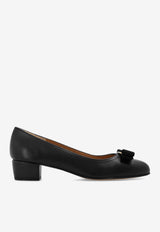 Ferragamo Vara 45 Calf Leather Pumps Black 01G324 VARA 1 765658-NERO