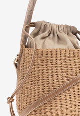 Chloé Mini Woody Raffia Bucket Bag Beige CHC23AS381 L18-26Y