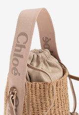 Chloé Mini Woody Raffia Bucket Bag Beige CHC23AS381 L18-26Y