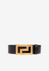 Versace Greca Buckle Leather Belt Black 1013861 DVTP1-1B00V