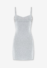 Jacquemus Fiesta Glittered Mini Dress Silver 233KN349 2344-980