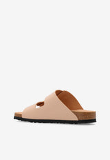 Birkenstock Arizona Big-Buckle Leather Slides Beige 1026553 0-HIGH SHINE NEW BEIGE
