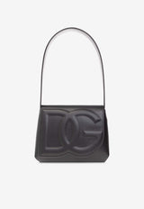 Dolce & Gabbana Embossed DG Logo Leather Shoulder Bag Black BB7516 AW576-80999
