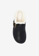 Moncler Bell Leather Mules Black I209B4M00110 M3596-999