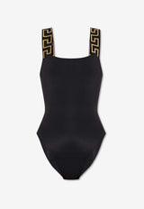Versace Greca One-Piece Swimsuit Black ABD01098 1A11119-A1008